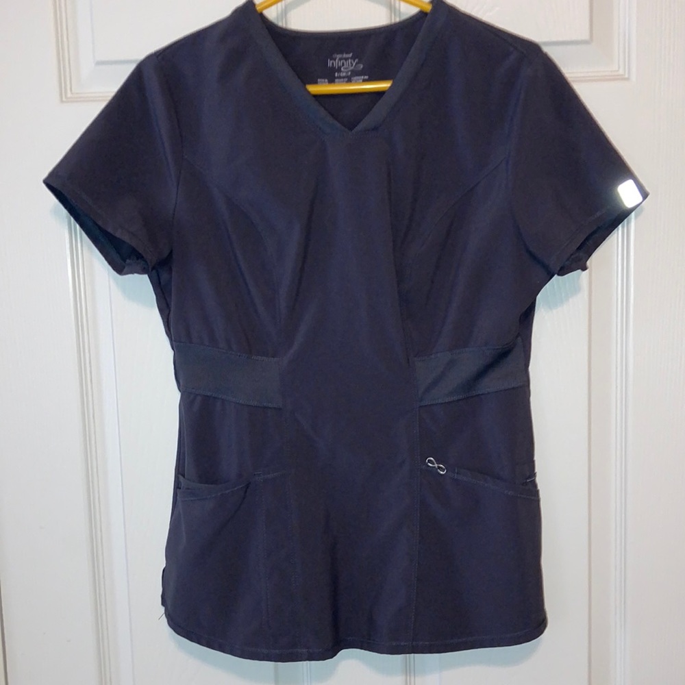 Dark grey women’s scrub top